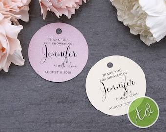 Etiquetas personalizadas para regalos de despedida de soltera: etiquetas de agradecimiento brillantes