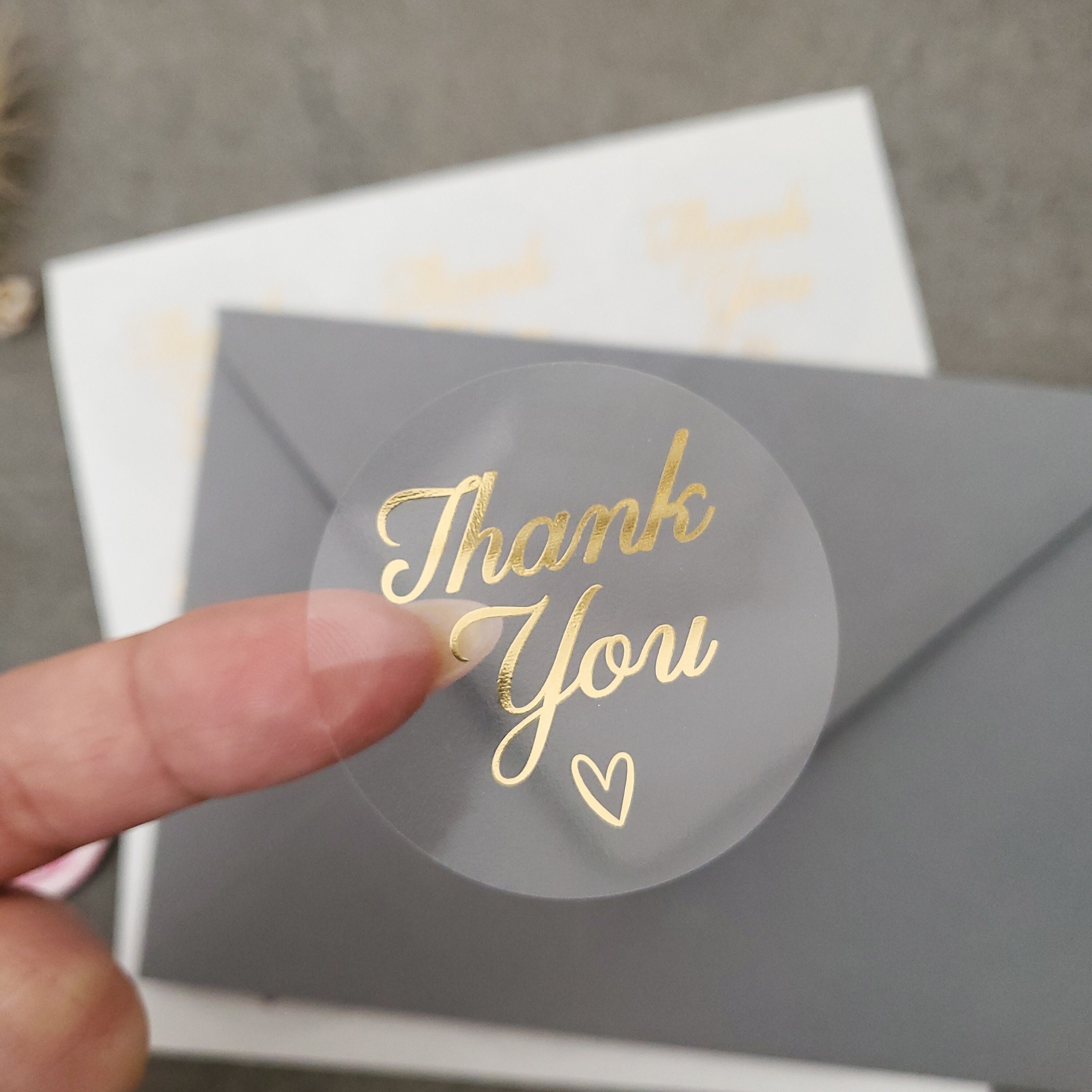 Gold Foil Thank You Stickers: Clear Wedding Favor Labels - Etsy