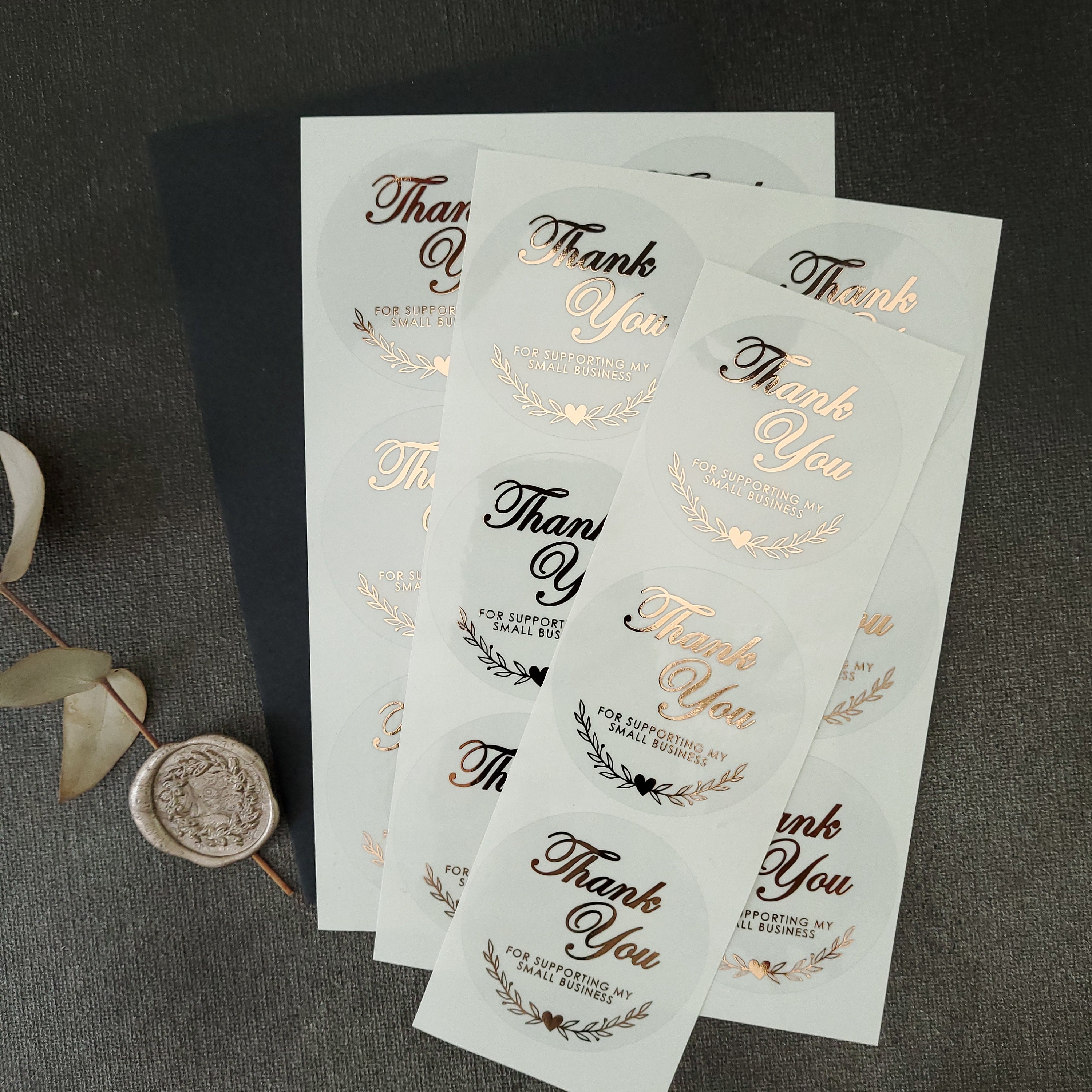 Gold Foil Thank You Stickers: Small Business Packaging - Etsy