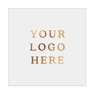 Custom Foiled Clear Logo Labels Stickers Personalized Business Logo, Square Logo Label, Transparent Gold Foil Label, Customize Logo Stickers