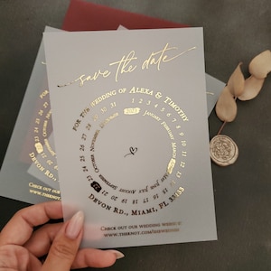 Kalender Save the Date, Pergament Save the Date Karten für Hochzeiten, Personalisierte Goldfolie Save the Date Karten, Rosegold Save the Date