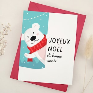 Joyeux Noel Card, Christmas Card in French, Holiday Greetings, Carte de Voeux, French Noël Card, Joyeux Noël et Bonne Année, Happy New Year