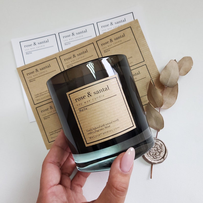 Custom Candle Label Stickers Personalized KRAFT Labels DIY Etsy