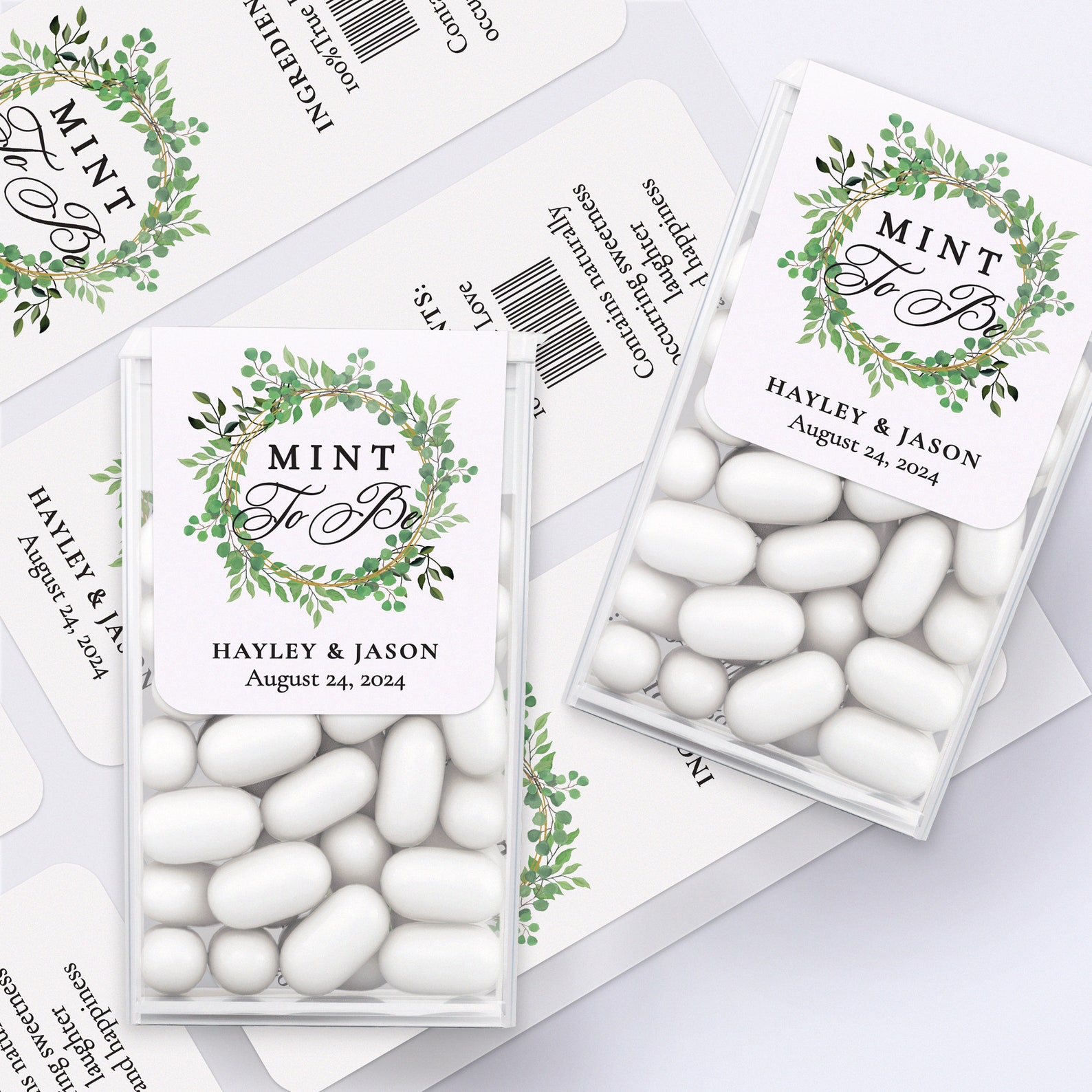 Mint to Be Tic Tac Labels, Greenery Wedding Favor Stickers ...