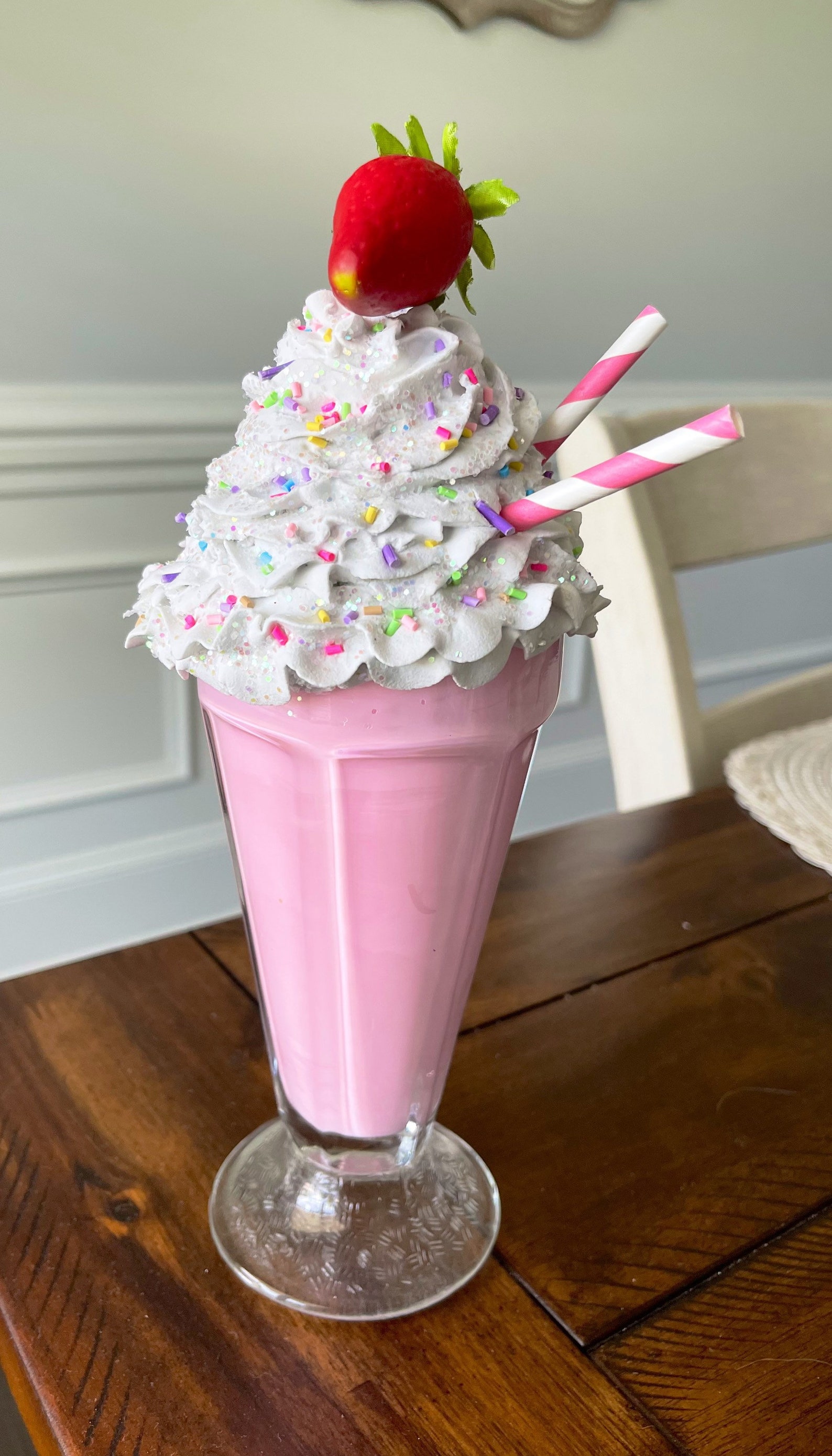 Faux Ice Cream Sundae Fake Strawberry Shake Fake Shake Etsy