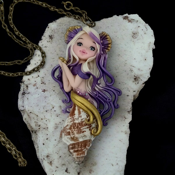 Ooak necklace violet