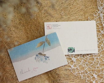 Thank you card, made with traditional Vietnamese handmade paper (11x16cm)