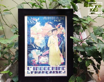 Indochina Poster, printed on Do paper, traditional handmade paper of Vietnam