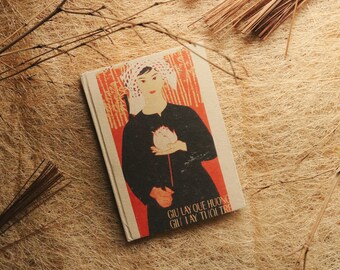 Handmade Vietnamese Propaganda Poster Journal – Lightweight Notebook for Travel, Writing & Sketching