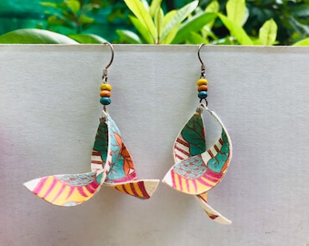 Leaf drop earrings, Boho style, birthday gift in all occasion