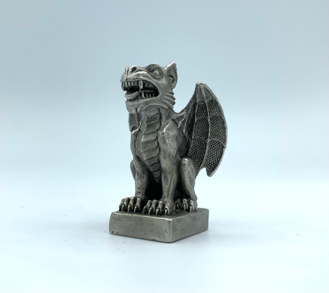Pewter Gargoyle Statue 1.5 Inches Etsy