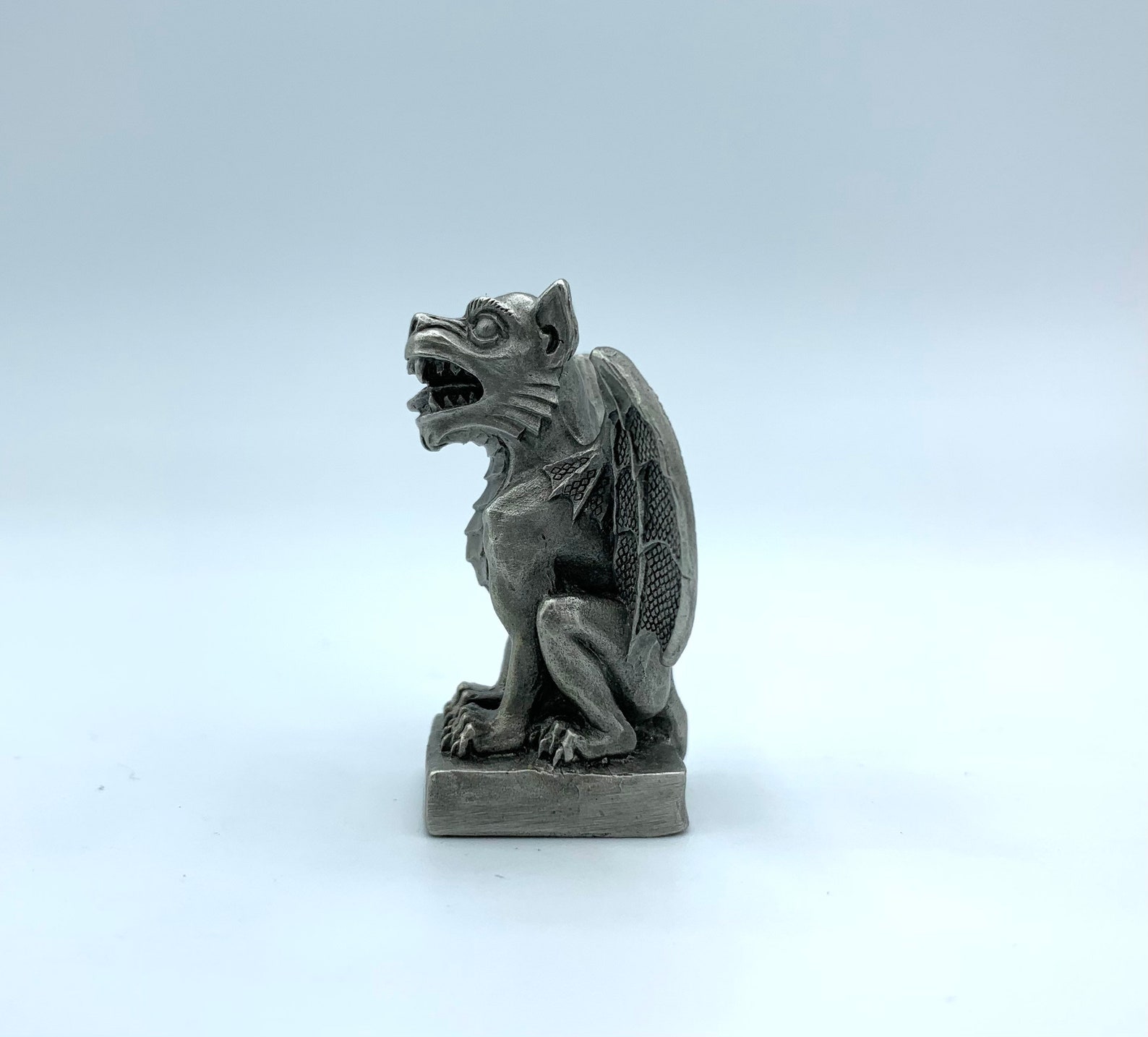 Pewter Gargoyle Statue 1.5 Inches Etsy