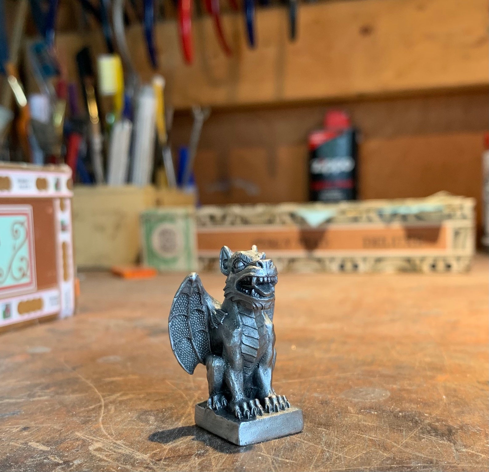 Pewter gargoyle statue 1.5 inches Etsy