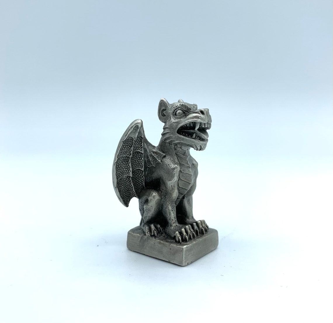 Pewter Gargoyle Statue 1.5 Inches Etsy