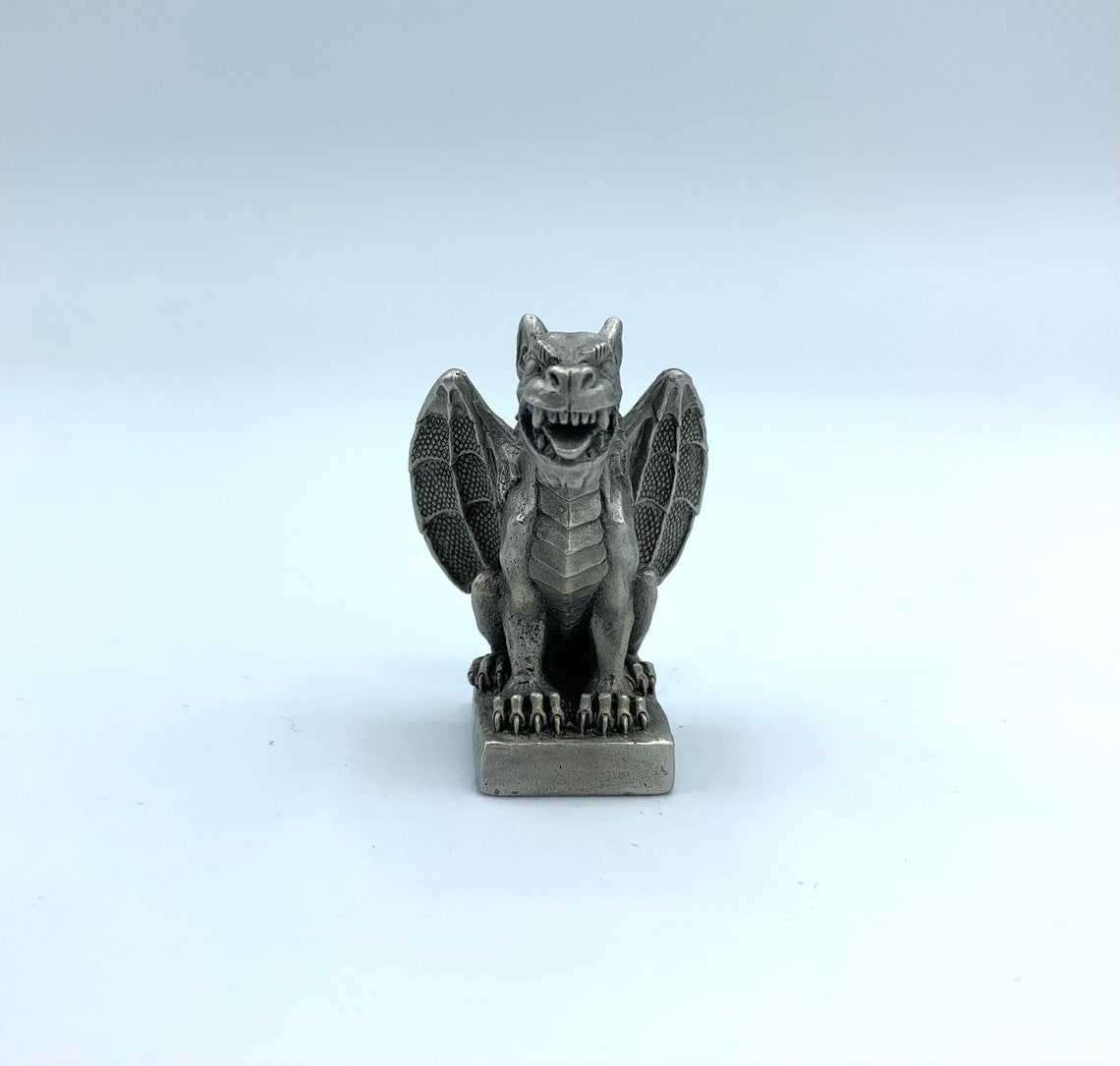Pewter Gargoyle Statue 1.5 Inches Etsy