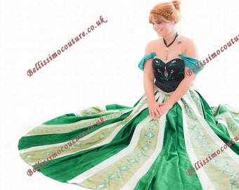 Party Entertainer Professional high quality Disney Princess Frozen Anna Coronation Costume adult SIZE 8,10,12,14,16