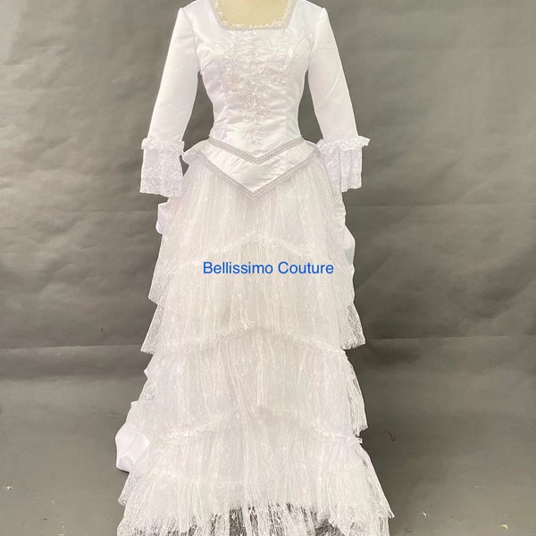 High quality Musical The Phantom of The Opera Christine Daae Costume, White Cosplay Dress Adults UK size 6-16