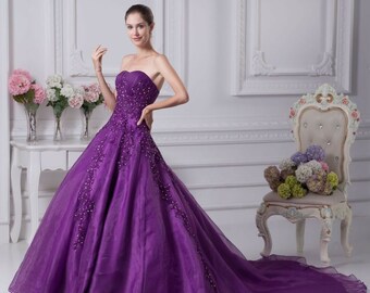 purple dress for wedding reception
