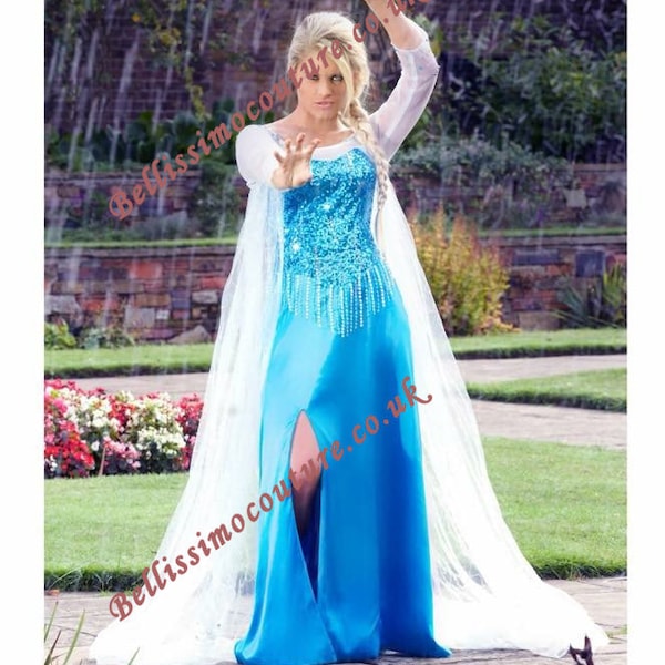 SNOW QUEEN Princess Frozen Queen Elsa Costume adult SIZE 6,8,10,12,14,16 Elsa dress