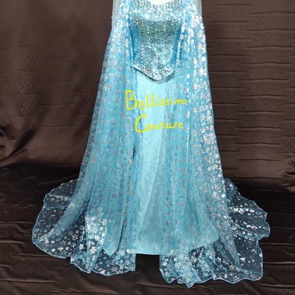 High quality Snow Queen Princess Frozen Queen Elsa Costume adult SIZE 6,8,10,12,14,16 Elsa dress