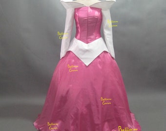 Cosplay Party Entertainer Costume Sleeping Beauty Princess Aurora Costume Pink adult size 6,8,10,12,14,16