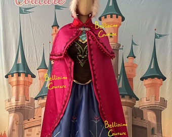 Déguisement de voyage princesse Anna longueur mollet La reine des neiges I inspiré de Disney robe Anna cosplay de haute qualité taille adulte Royaume-Uni 6-16