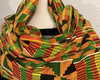 Foulard africain à imprimé kente, châle, écharpe, turban