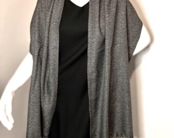 écharpe écologique, écharpe en laine de mer, écharpe d'hiver, écharpe longue, écharpe anti-grattage, écharpe en laine, écharpe à franges, écharpe d'hiver en tweed blanc noir,