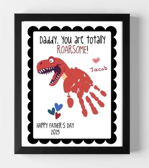 Father's Day T-rex Handprint Craft: Printable 'daddy, You're