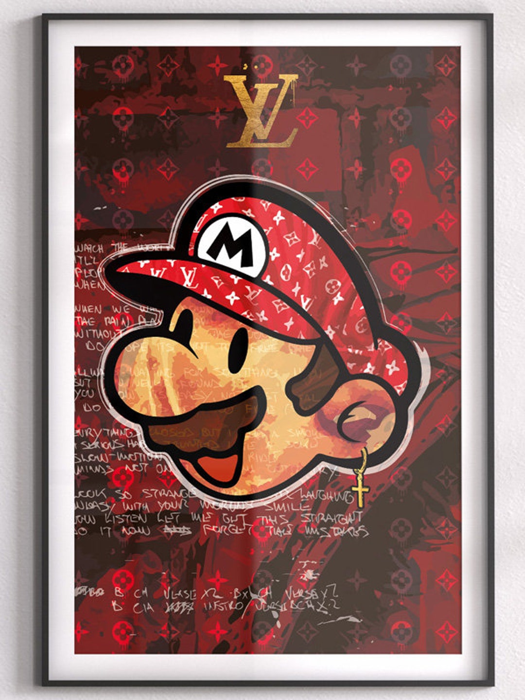 Super Mario Bros LV Louis Vuitton Supreme Blue Poster Print -  Sweden