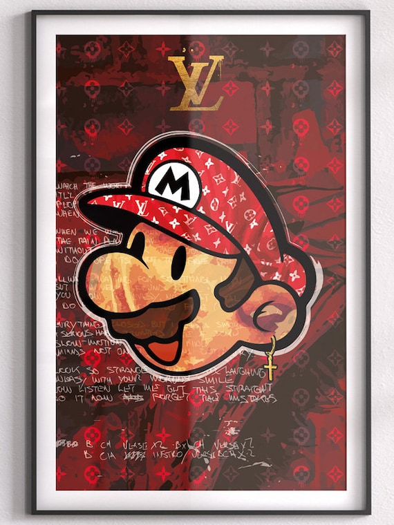 Buy Super Mario Bros LV Louis Vuitton Supreme Blue Poster Print Online in  India 