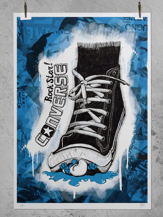 Smurf Converse Cartel A2 42x60cm A3 Josh Etsy