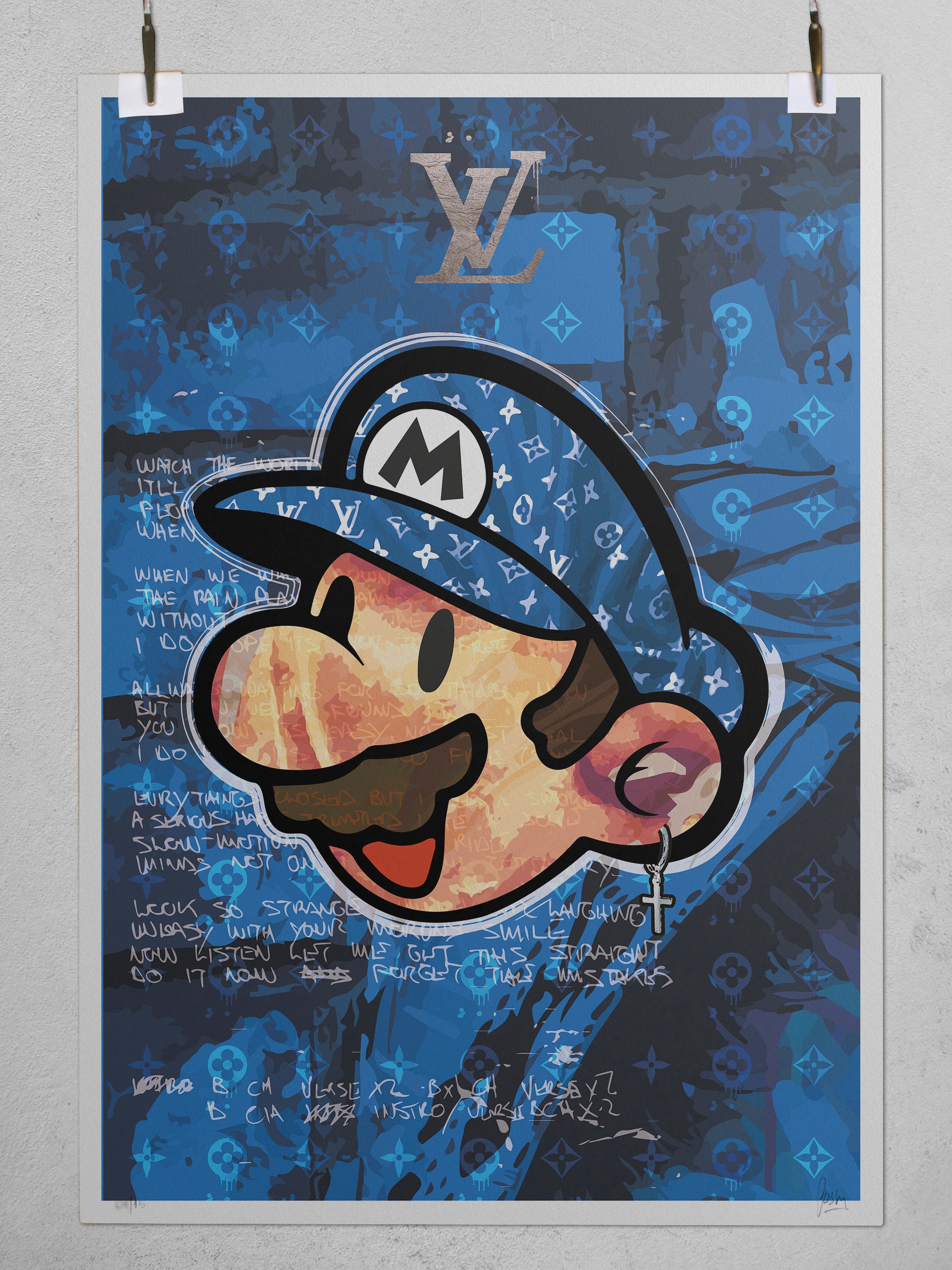 Super Mario Bros LV Louis Vuitton Supreme Blue Poster Print -  Denmark