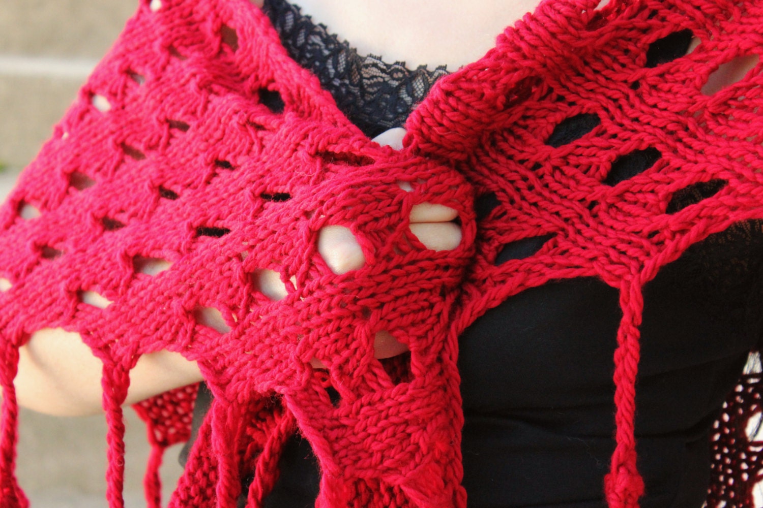 woven heart shawl