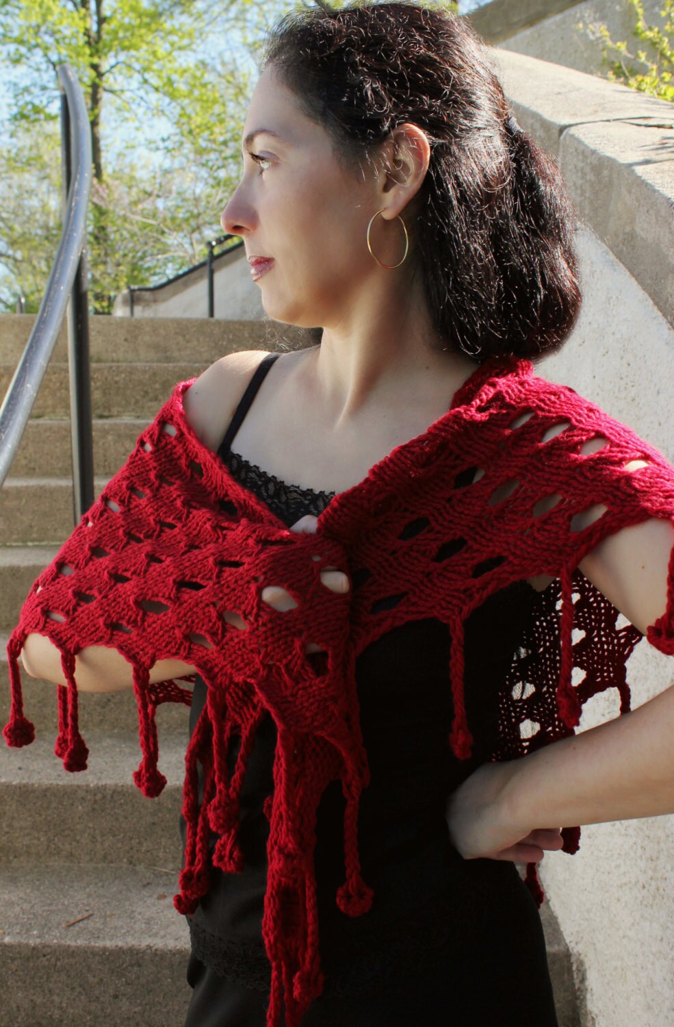 woven heart shawl