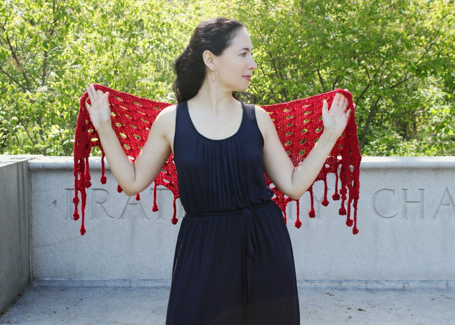 woven heart shawl