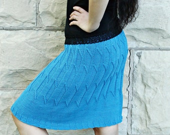 Knitting pattern, A-line stylish flattering skirt, original design, sizes XS to 2X