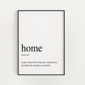 Lustiges Zuhause Definition Print, Definition Wand Kunst, Wand Kunst Print, Zitat Print, Definition Print, minimalistischer Druck, Home Print, Home Print