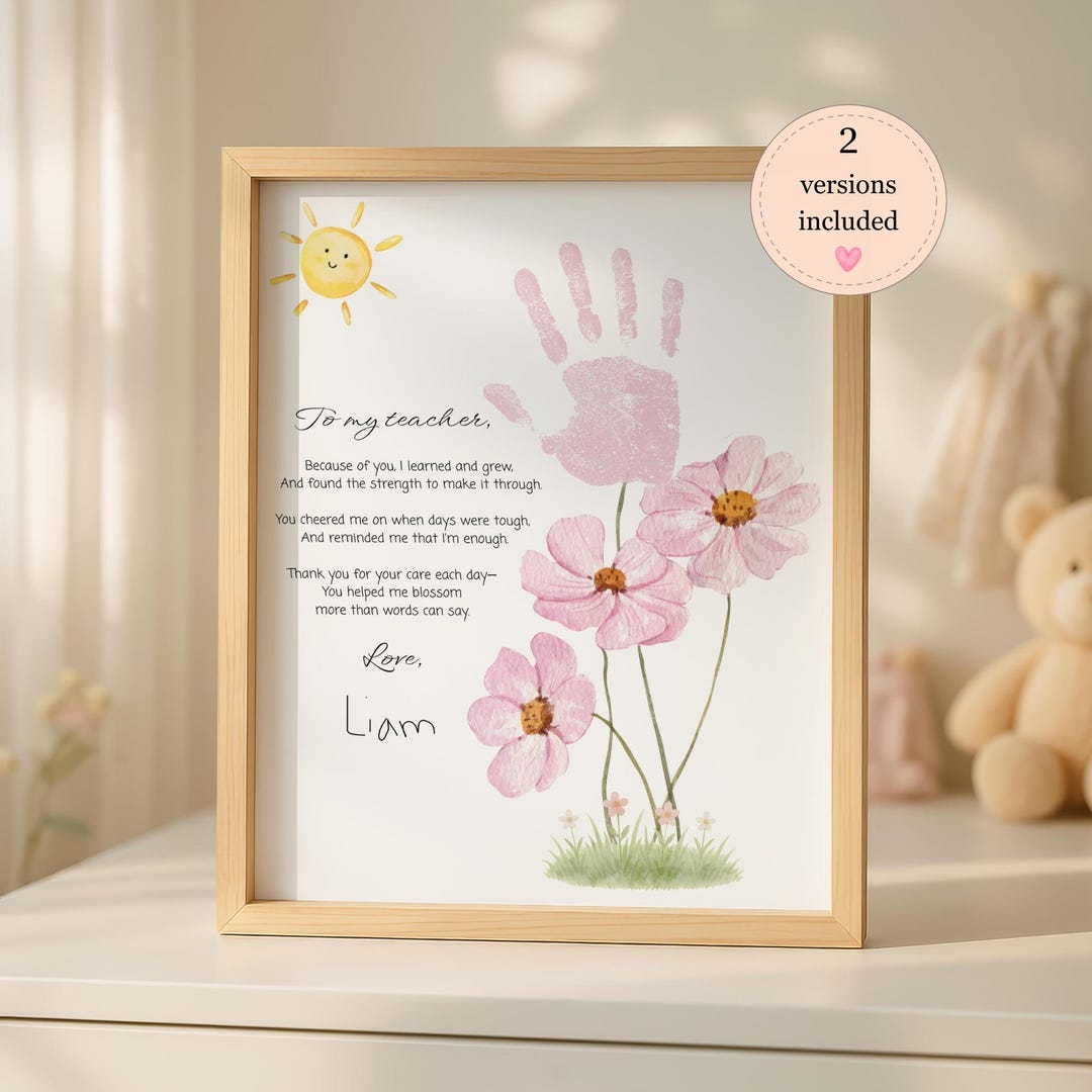 Teacher Appreciation Handprint Craft Printable, End of Year Gift From ...