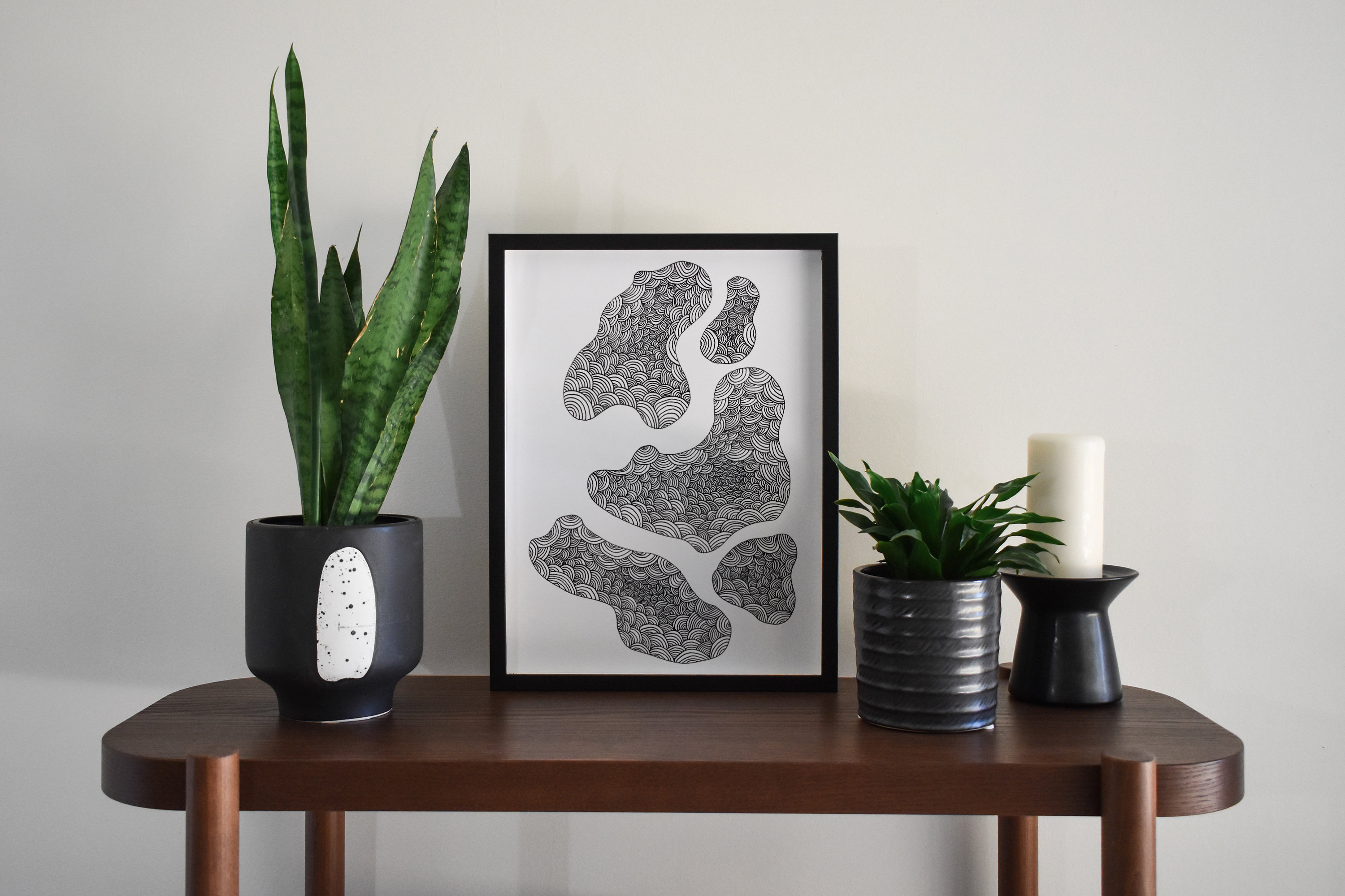 Dibujo lineal abstracto: Arte mural minimalista moderno (descarga digital)  - Etsy México, image size:3000x2000