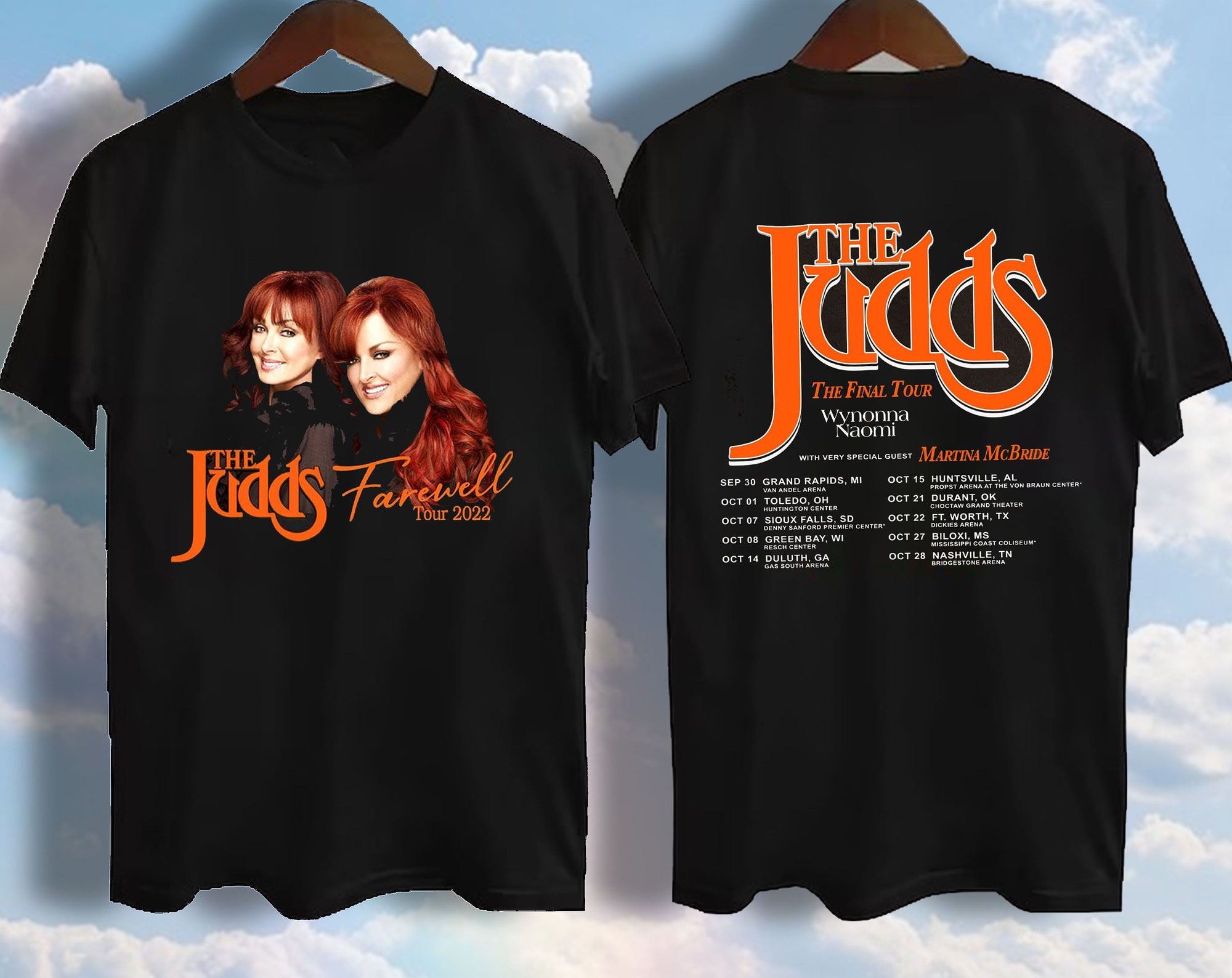 The Judds The Final Tour 2022 double sided tshirt