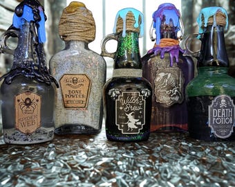 Apothecary Potion Bottles | Color Changing | Halloween Decor |  Altar | Goddess
