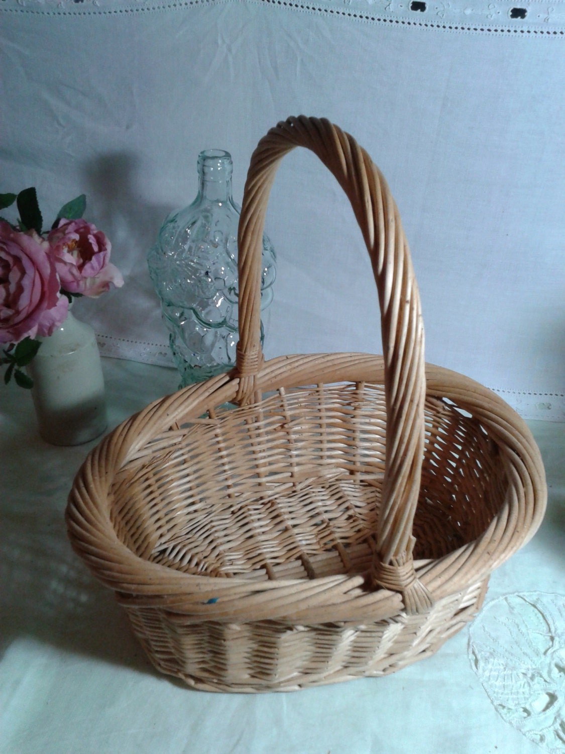 Panier en Osier - Français Millésime Panier, Panier Cadeau de Noël à Remplir avec Du Nourriture et V