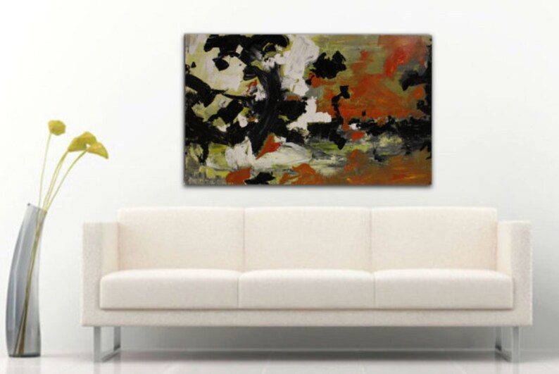 Abstract paintingwall art wall hanging artLarge Colorful Etsy