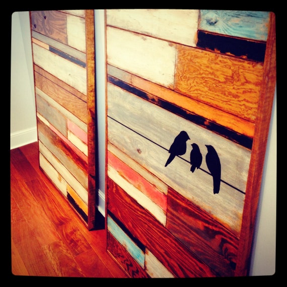 Reclaimed Wood Wall Art Hanging Birds Original Painting - Salvaged Wood Wall Hangings Reclaimed Wood Wall Art Hanging Birds Original Painting - Salvaged Wood Wall Hangings