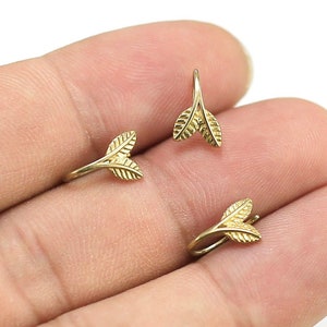Blätter Ohrhaken, Messing Ohrringhaken, Winzige Ohrringhaken, 11,5x7mm, Messing Ohrring Zubehör, Schmuckherstellung - R2035