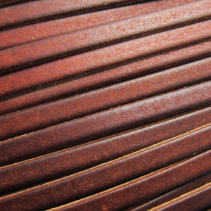 3m - 3mm Leather Cord, Distressed Leather Cord, Ancient brown, 3x1.5mm, Flat Leather Strips, Wrap Bracelet Making, Jewelry Supplies