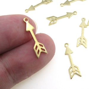 Brass Arrow Charms, Earring Charms, Earring Findings, 18.5x5.5x0.9mm, Dangle Earrings, Necklace Pendant, Jewelry Making R1484