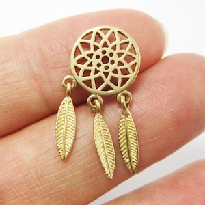 6pcs Brass charms, Earring post, Brass fringe pendant, Round brass connector, 25x12mm, Earring findings - R555