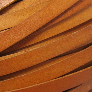 10mm Leather Cord, Camel Leather Strips, Genuine Cow Leather, 10x2mm, Bracelet Making, Jewelry Supplies -DLC106